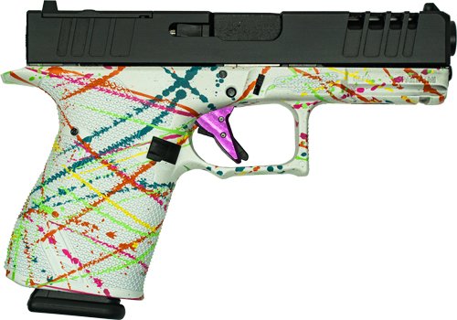GLFA 19 STRIKER 9MM 4" 15 SHOT - BLK SLIDE SPLATTER WHITE FRAME by Great Lakes