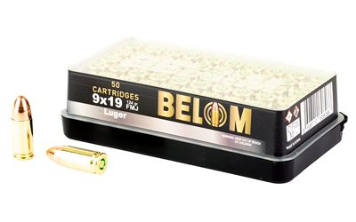 BELOM 9MM 124GR FMJ BRASS 50/1000 by Global Ordnance