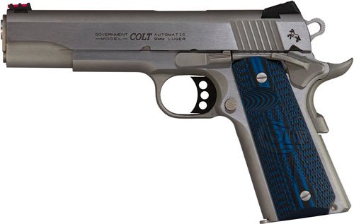 COLT COMPETITION 45ACP 5" 8RD - STAINLESS BLUE G10 GRIPS