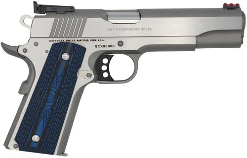COLT GOLD CUP LITE 38 SUPER 5" - 8RD STAINLESS BLUE G10 GRIPS