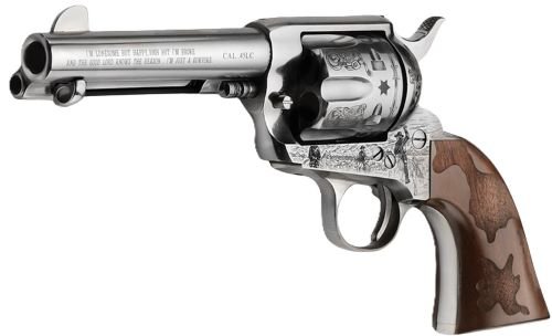 E.M.F. COWPOKE 45LC 4.75" - ENGRAVED NICKEL WOOD by E.M.F. Company Inc