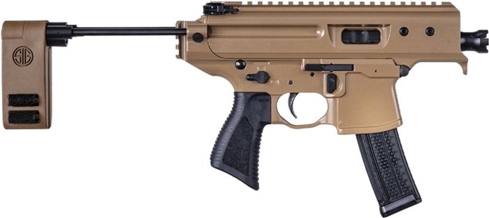 SIG MPX COPPER HEAD 9MM 3.5" - 2-POSITION BRACE (1)20RD TAN by Sig Sauer