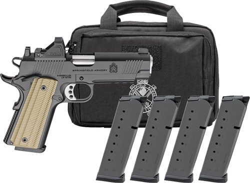 SPRINGFIELD 1911 OPERATOR AOS - 45 ACP 4.25" 8RD 4MGS GEAR PAC by Springfield Armory