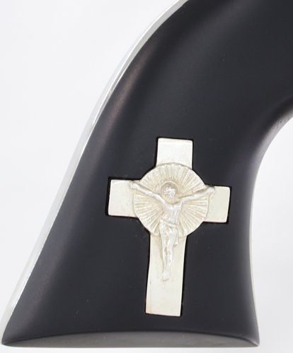 CIMARRON HOLY SMOKER 357MAG FS - 4.75" WHITE/SILVER CROSS BLACK by Cimarron Firearms
