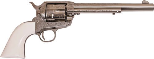 CIMARRON FRONTIER 357MAG PW FS - 7.5" ENGRAVED NICKEL/IVORY by Cimarron Firearms