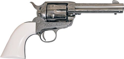 CIMARRON FRONTIER 45LC PW FS - 4.75" ENGRAVED NICKEL/IVORY by Cimarron Firearms