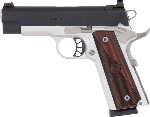 SPRINGFIELD 1911 RONIN 9MM 4" - 10RD SS/BLUED WOOD GRIPS by Springfield Armory