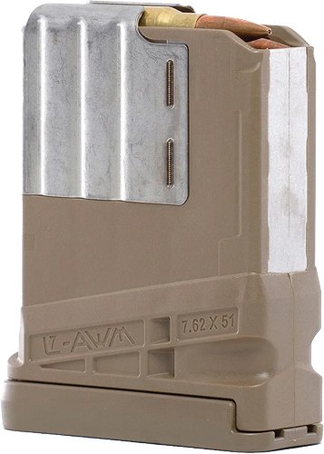 LANCER MAGAZINE L7AWM SR-25 - 7.62X51 5RD OPAQUE FDE GEN 2 by Lancer Systems