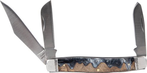 ABKT ROPER LAHAR SERIES 3BLADE - STOCKMAN 3.25" WOOD RESIN HNDL by American Buffalo Knife & Tool