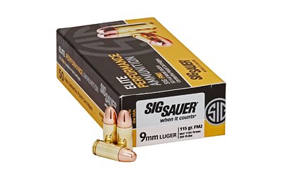 SIG AMMO 9MM 115GR FMJ 50/500 by Sig Sauer