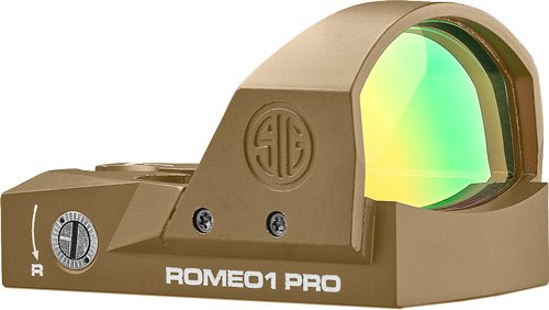 SIG REFLEX SIGHT ROMEO1 PRO - 6MOA DOT 1X30 STEEL SHROUD FDE by Sig Sauer