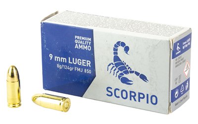 SCORPIO AMMO 9MM 124GR FMJ 50/1000 by STV Technology