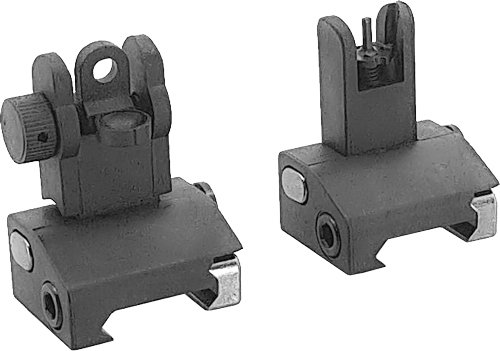 JE FLIP-UP FRONT AND REAR - POLYMER SIGHT SET BLACK by J&E Machine Tech