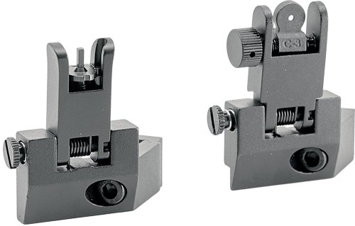 JE FLIP UP FRONT/REAR SIGHT - 45 DEGREE OFFSET ALUMINUM BLK by J&E Machine Tech