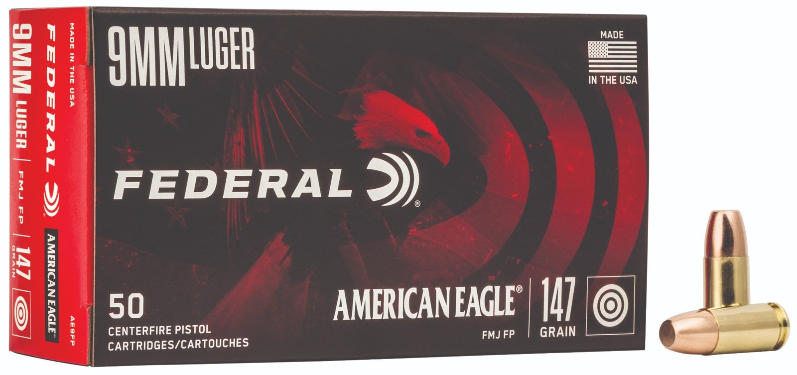 FDR 9MM 147GR AE FMJFP 50RD by Federal Ammunition