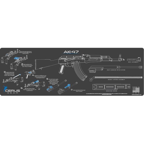 AK-47 INSTRUCTIONAL PROMAT - CHARCOAL GRAY/CERUS BLUE by Cerus Gear