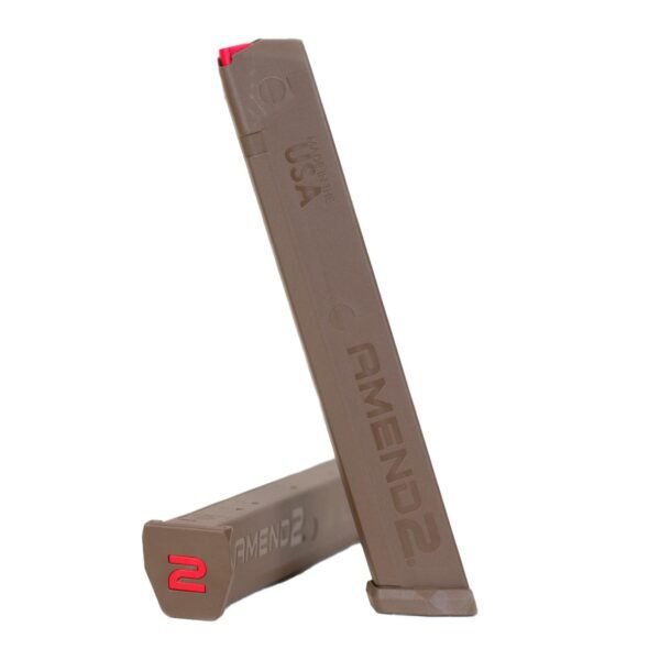 Amend2 A2-Stick Handgun Magazine FDE 9mm Luger 34/rd by C&E Innovations DBA Amend2