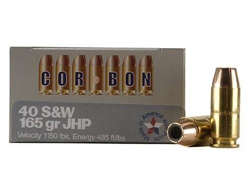 Corbon Self-Defense JHP Handgun Ammunition .40 S&W 165 gr JHP 1150 fps 20/ct by Cor-Bon