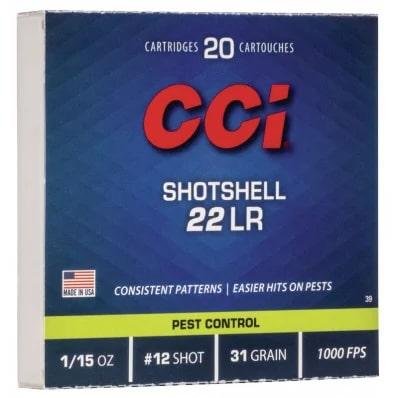 CCI Rimfire Shotshell Ammunition .22 LR 1/15 oz #12 31 gr 1000 fps 2000/ct (100-20/ct) by CCI Ammunition