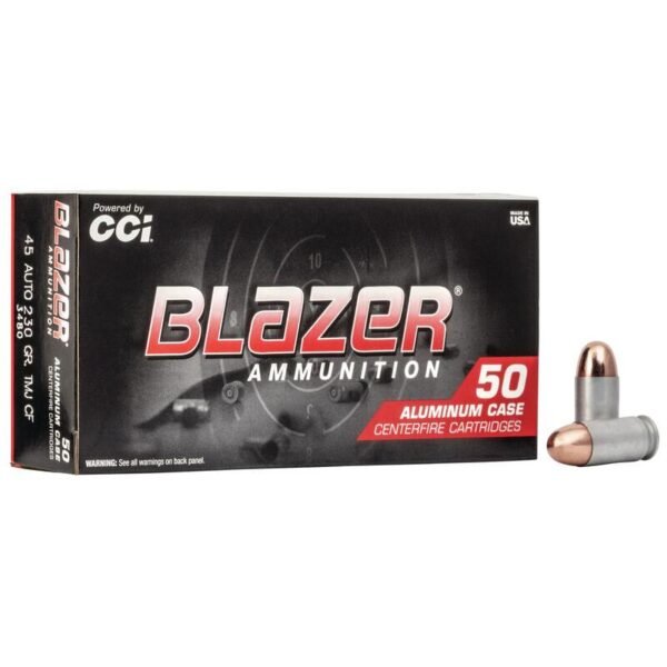 CCI Blazer Aluminum Handgun Ammunition Clean-Fire .45 Auto 230 gr FMJ 845 fps 50/ct by CCI Ammunition