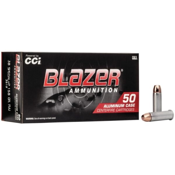 CCI Blazer Aluminum Handgun Ammunition .38 Spl +p 158 gr. FMJ 850 fps 50/ct by CCI Ammunition