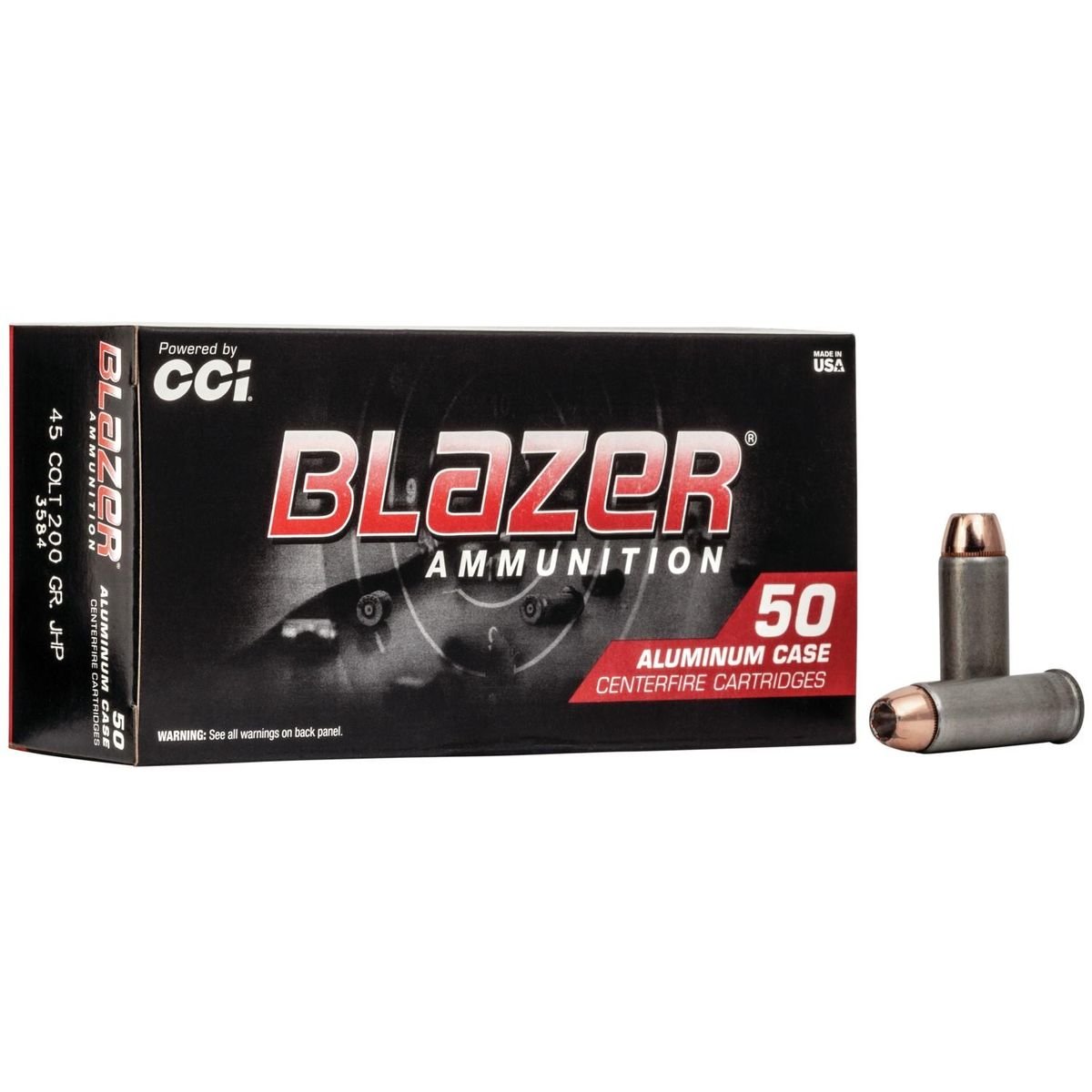 CCI Blazer Aluminum Handgun Ammunition .45 Colt 200 gr JHP 1000 fps 50/ct by CCI Ammunition