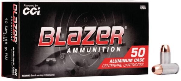 CCI Blazer Aluminum Handgun Ammunition .40 S&W 165 gr FMJ 1100 fps 1000/ct by CCI Ammunition