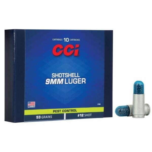 CCI Pest Control Handgun Shotshells 9mm Luger 53 gr. #12 shot 900 fps 10/ct by CCI Ammunition