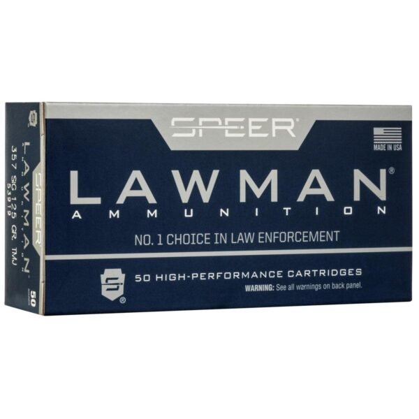 Speer Lawman Handgun Ammunition .357 SIG 125 gr TMJ 1350 fps 50/ct by CCI Ammunition