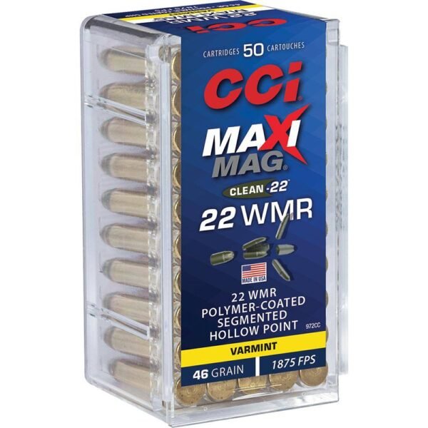 CCI Maxi Mag Rimfire Ammunition .22 WMR SHP 1875 fps 50/ct by CCI Ammunition