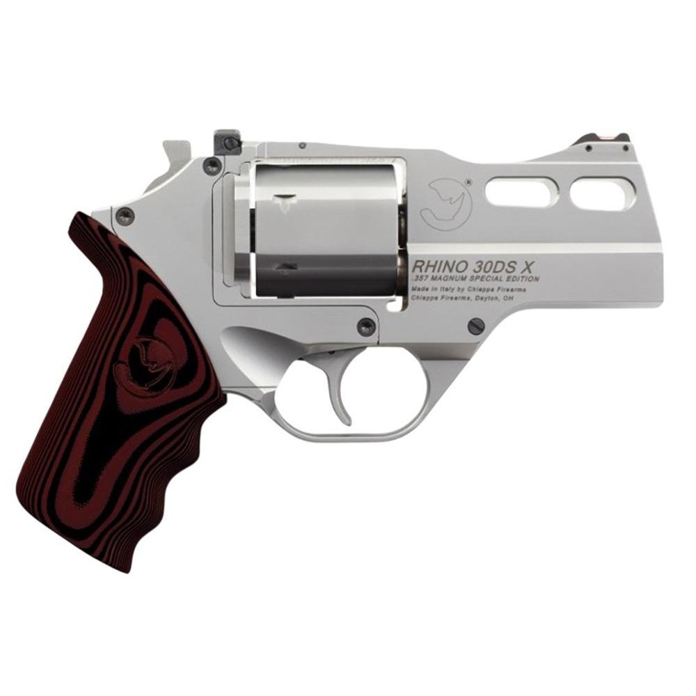 Chiappa Rhino 30DS Handgun .357 Mag 6rd Capacity 3" Barrel Stainless Red with 3 Moon Clips by Chiappa Firearms