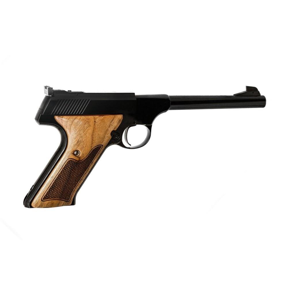Standard .22 Semi-Automatic Handgun .22 LR 10rd Magazine 6.625" Barrel Black with Wood Grips by Standard Manufacturing