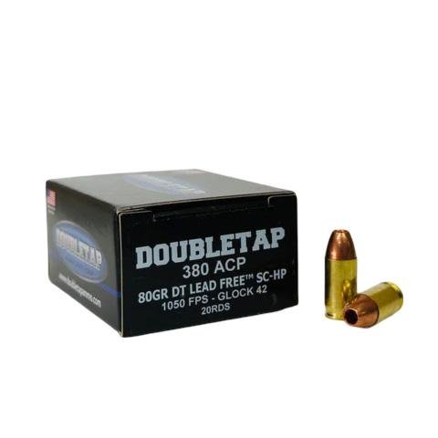 Double Tap DT Lead Free Handgun Ammunition .380 Auto 80gr SC-HP 1145 fps 20/ct by Double Tap Ammunition