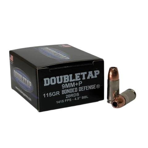 Double Tap Bonded Defense Handgun Ammunition 9mm(+P) 115gr JHP 1415 fps 20/ct by Double Tap Ammunition
