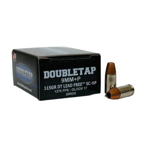 Double Tap DT Lead Free Handgun Ammunition 9mm(+P) 124gr SCHP1250 fps 20/cts by Double Tap Ammunition