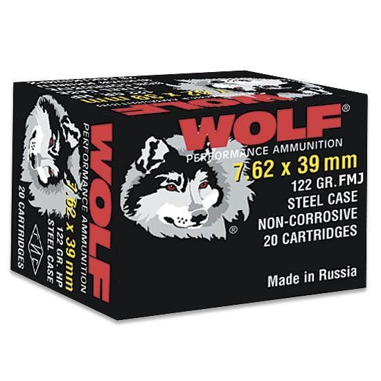 Wolf WPA Polyformance Rifle Ammunition 7.62x39mm 123 gr FMJ 2396 fps 20/ct by Wolf Ammunition
