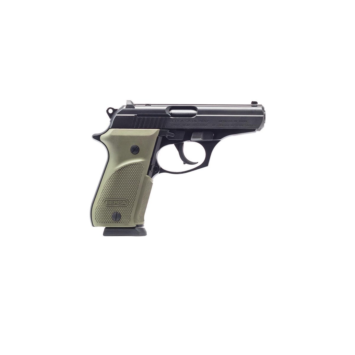 Bersa Thunder 380 Combat Plus Handgun .380 Auto 15rd Magazines(2) 3.5" Barrel Black Finish Green Grips