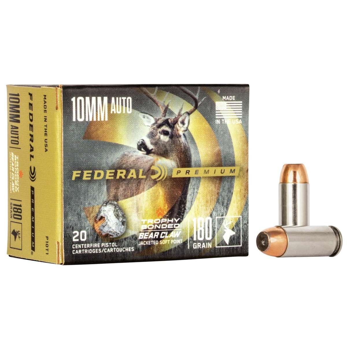 Federal Premium Vital-Shok Handgun Ammunition 10mm Auto 180 gr JSP 1275 fps 20 by Federal Ammunition