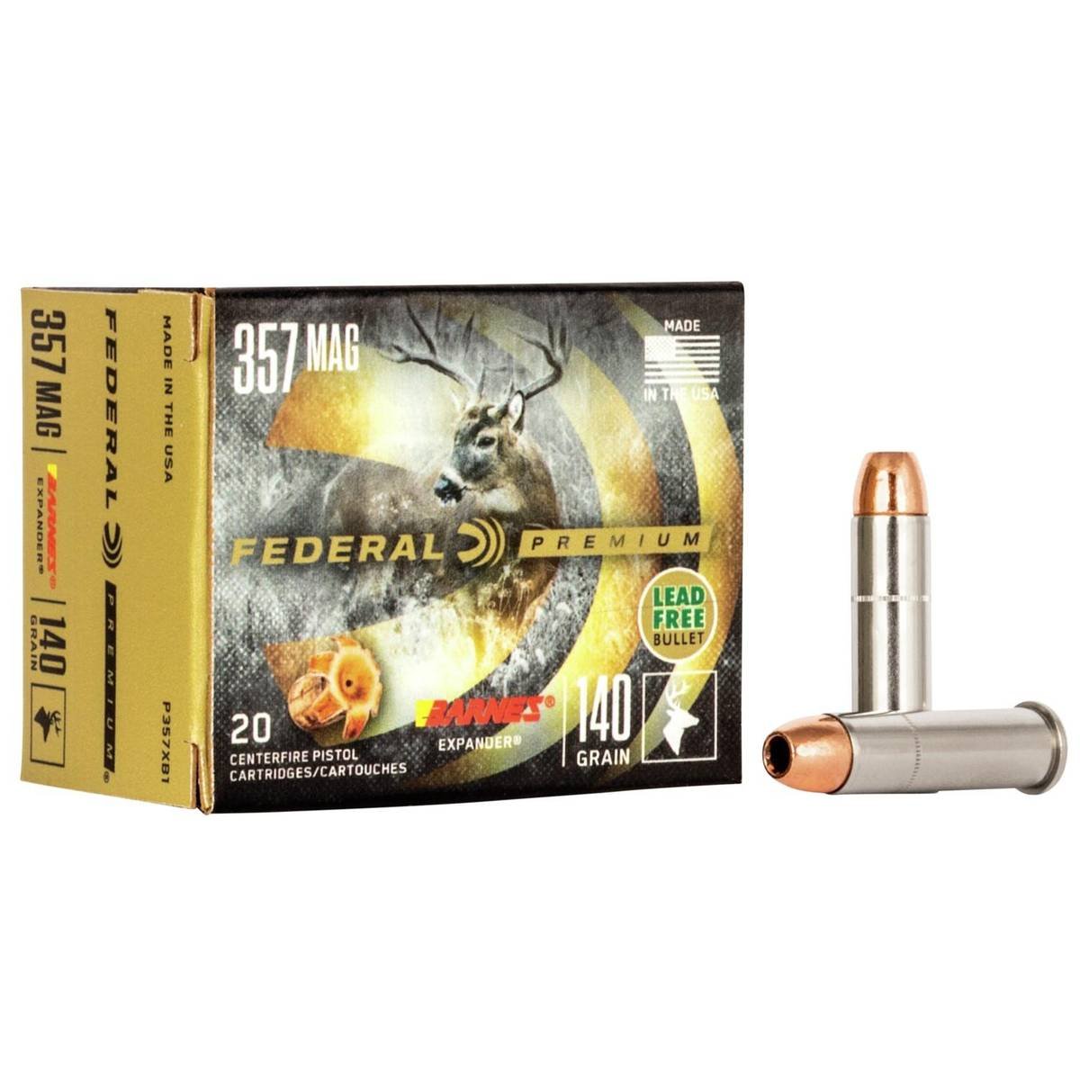 Federal Barnes Expander Handgun Ammunition .357 Mag 140gr Solid 1400 fps 20/ct by Federal Ammunition