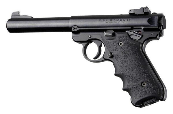 Ruger MKIV Rubber Grip with Finger Grooves Black by Hogue