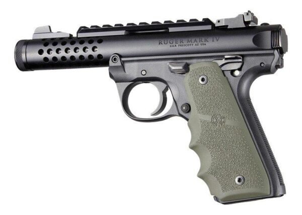 Ruger 22/45 MKIV Rubber Grip with Finger Grooves OD Green by Hogue