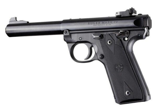 Ruger 22/45 MKIV Rubber Grip Panels Checkered W/Diamonds Black by Hogue