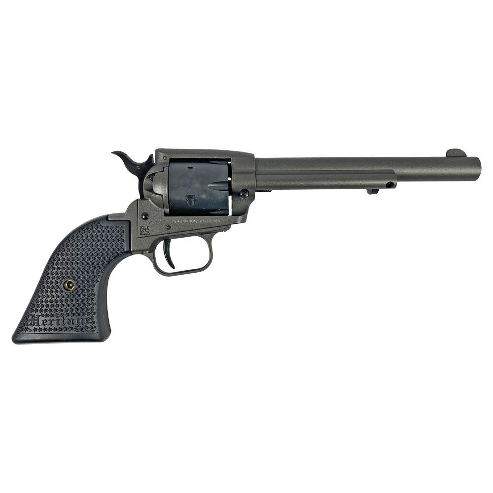 Heritage Rough Rider Steel Frame Tungsten Cerakote Handgun .22 LR 6rd Capacity 6.5" Barrel Polymer Black by Heritage Arms