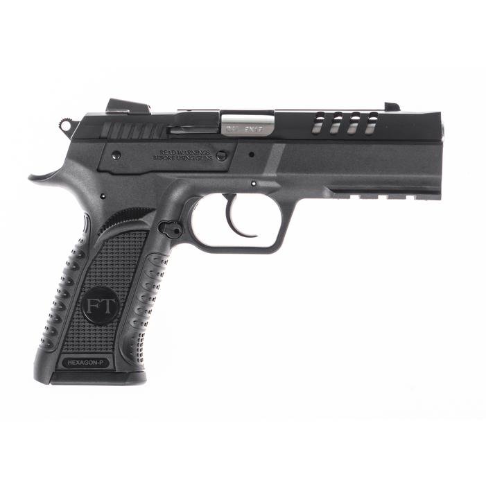 Tanfoglio Hexagon P Handgun 9mm Luger 17rd Magazine(2) 4.45" Compensated Barrel DA/SA by Italian Firearms Group