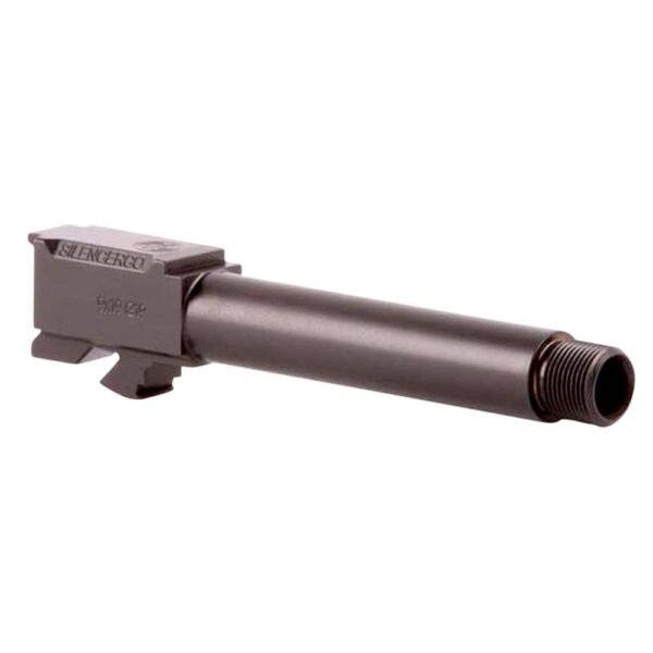 SilencerCo Threaded Barrel for Glock 43 9mm Luger 1/2x28 3.7" Black (SN Piston NOT Included) by Silencer Co