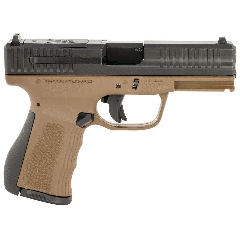 FMK Mach 9 Handgun 9mm Luger 10rd Magazine(1) 4" Barrel Optic Ready Burnt Bronze Frame by FMK Firearms
