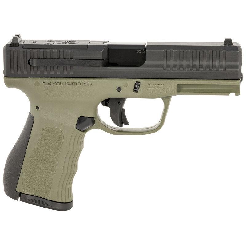 FMK Mach 9 Handgun 9mm Luger 10rd Magazine(1) 4" Barrel Optic Ready OD Green Frame by FMK Firearms