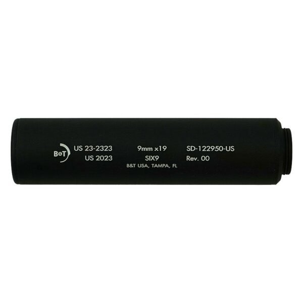 B&T Six9 Wipe Suppressor ONLY 9mm Luger Black Firearm Sold Separately