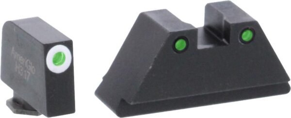Green Tritium Round Outline White .315/black .392 for Glock TallSuppressor by Ameriglo