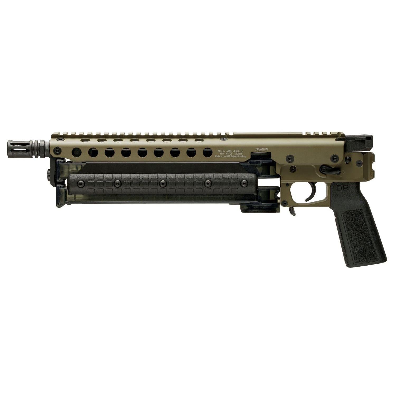 Kel-Tec KP50 Pistol 5.7x28mm 50rd Magazines(1) 9.6" Threaded Barrel Tan by KelTec